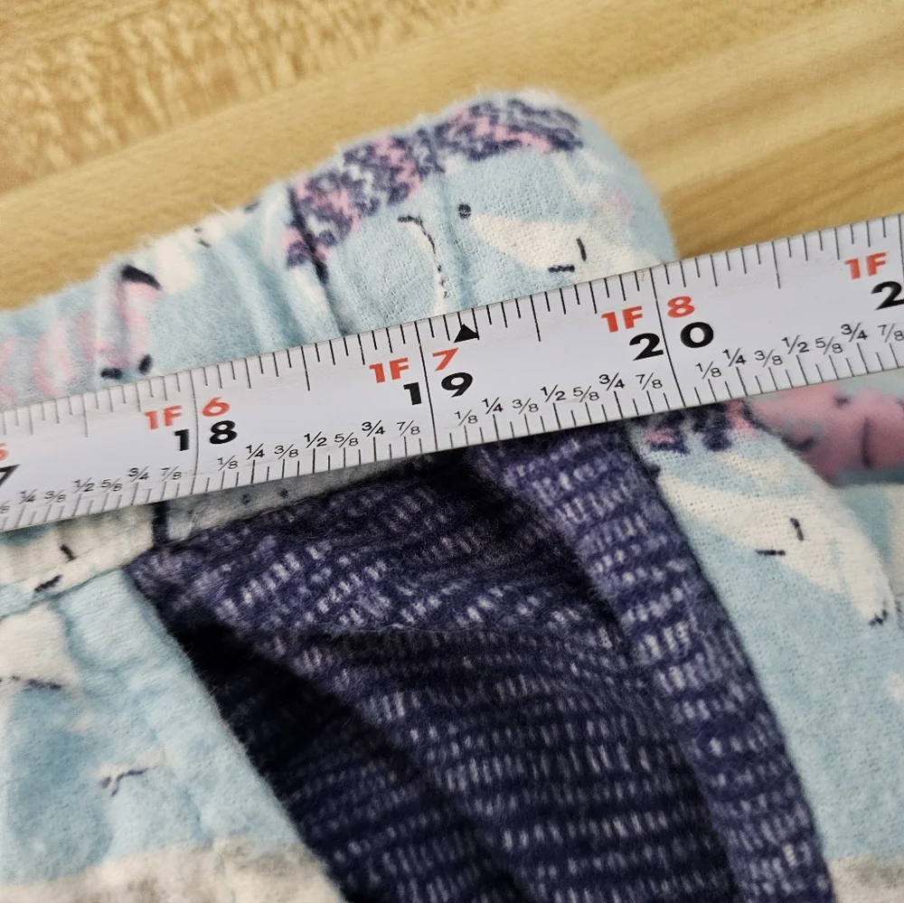 Munki Munki XXL Flannel Pajama Set Blue Dachshund Dog Print Button Up Fleece